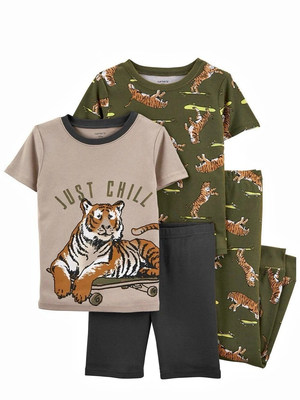 Carter's Tiger Skateboard 4-Piece Pajama Set